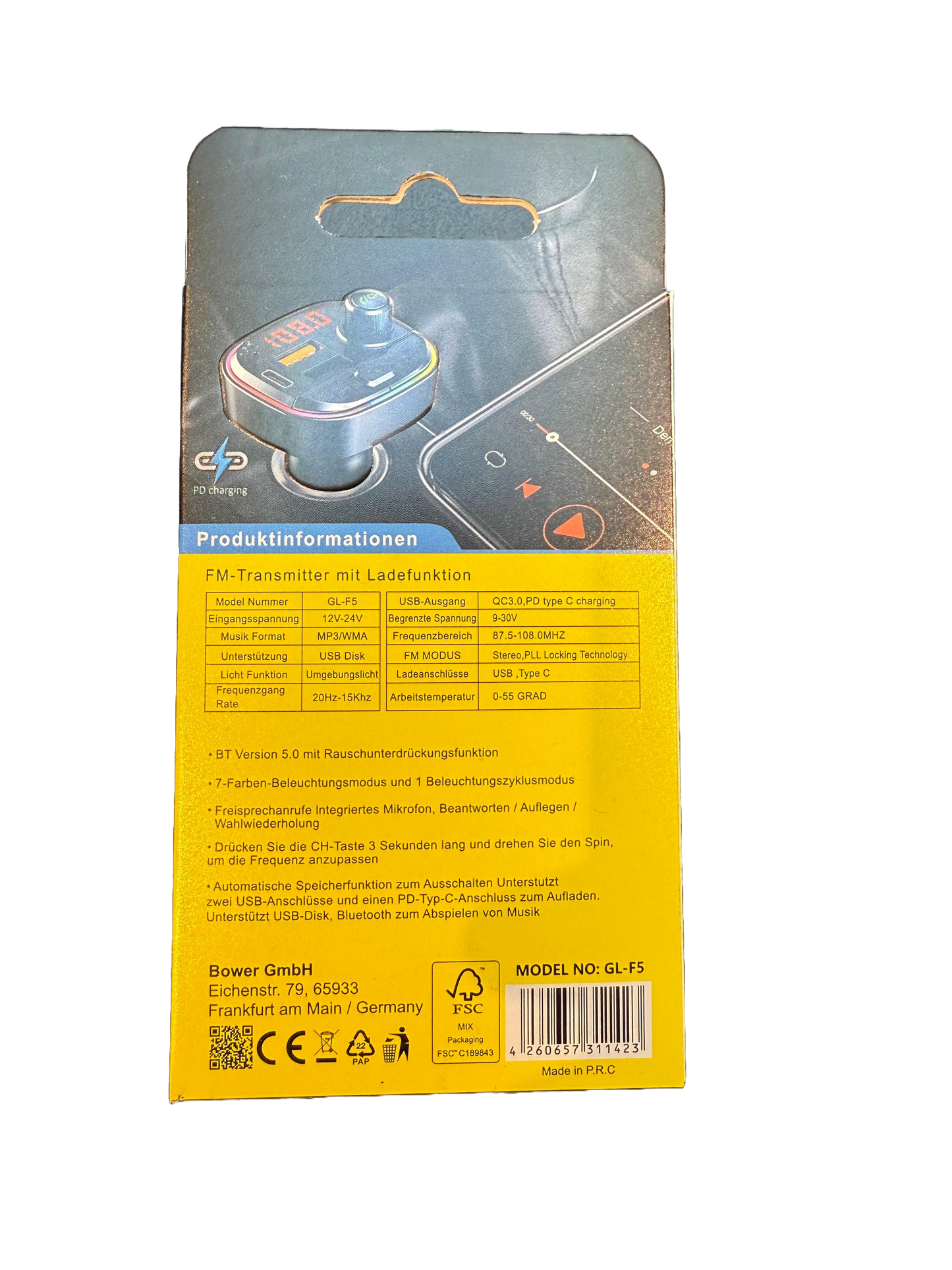 GAILO Car MP3 Player mit RGB