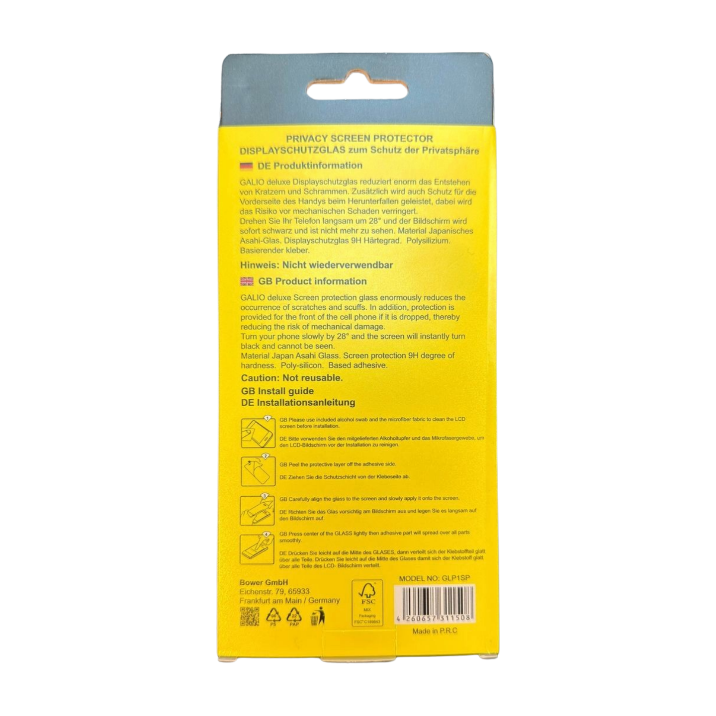 Galio Privacy Displayschutzglas S24, Ultra, Plus