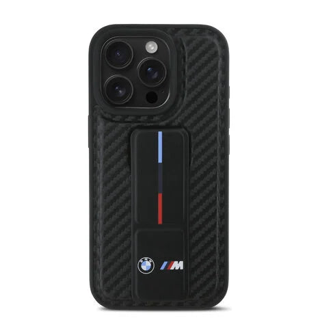 BMW iPhone Back-Cover Hülle - Grip Stand Smooth and Carbon - Schwarz - iPhone