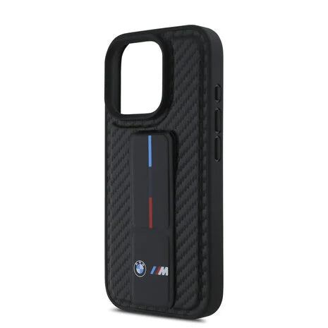 BMW iPhone Back-Cover Hülle - Grip Stand Smooth and Carbon - Schwarz - iPhone