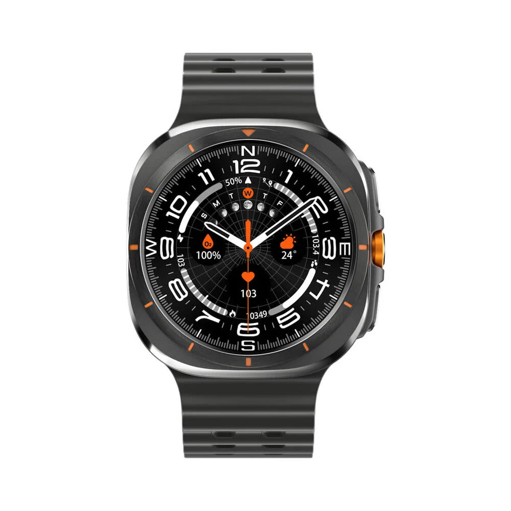 Porodo Voyager Smart Watch - with Orange band - Black