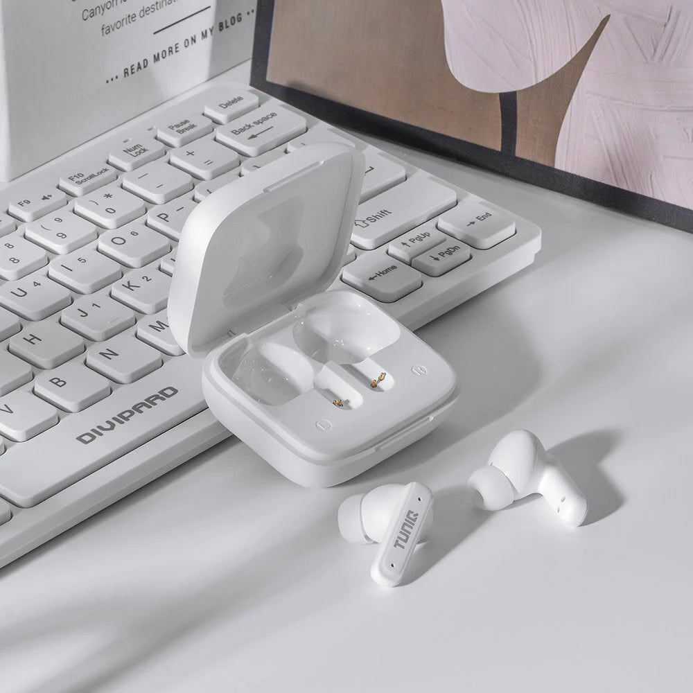 TUNIQ ScreenPods Wireless Earplugs - Charging case - White