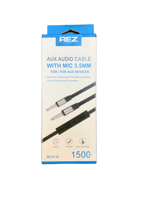 REZ AUX Audio Kabel mit Mikrofon 3.5mm