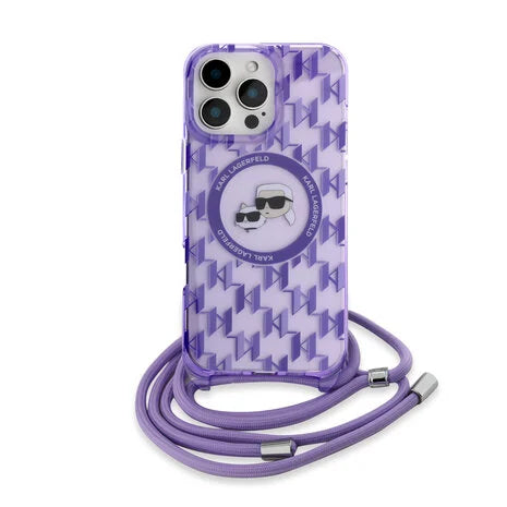 Karl Lagerfeld Back-Cover Hülle - Magsafe IML KC heads cord Lila