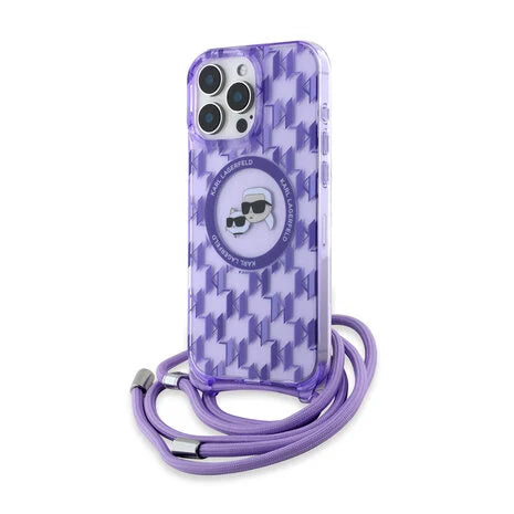 Karl Lagerfeld Back-Cover Hülle - Magsafe IML KC heads cord Lila - iPhone 15 Serie
